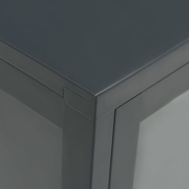Komoda antracit 75 x 35 x 105 cm od čelika i stakla 336072