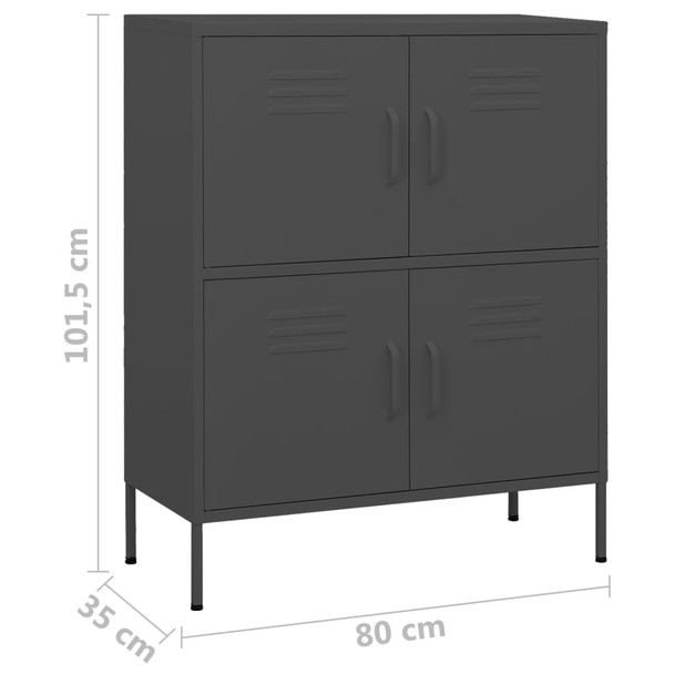 Ormarić za pohranu antracit 80 x 35 x 101,5 cm čelični 336141