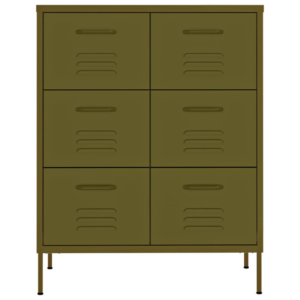 Ladičar maslinasto zeleni 80 x 35 x 101,5 cm čelični 336144