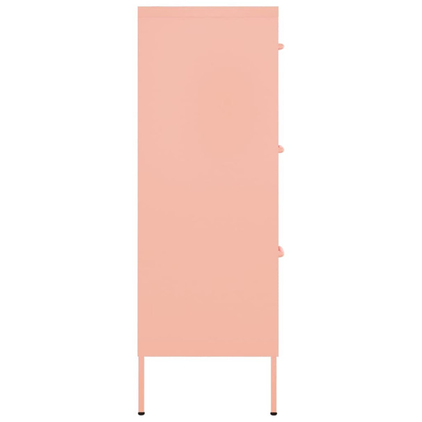 Ormarić s ladicama ružičasti 80 x 35 x 101,5 cm čelični 336148