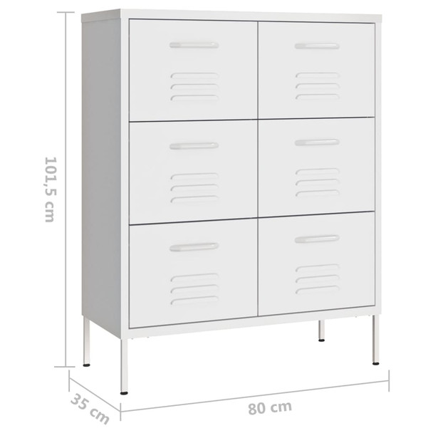 Ladičar bijeli 80 x 35 x 101,5 cm čelični 336152