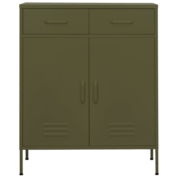 Ormarić za pohranu maslinasto zeleni 80 x 35 x 101,5 cm čelični 336153