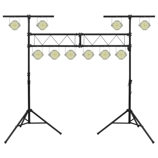 Stalak za rasvjetu crni 338x115x(180-300) cm čelični 70179