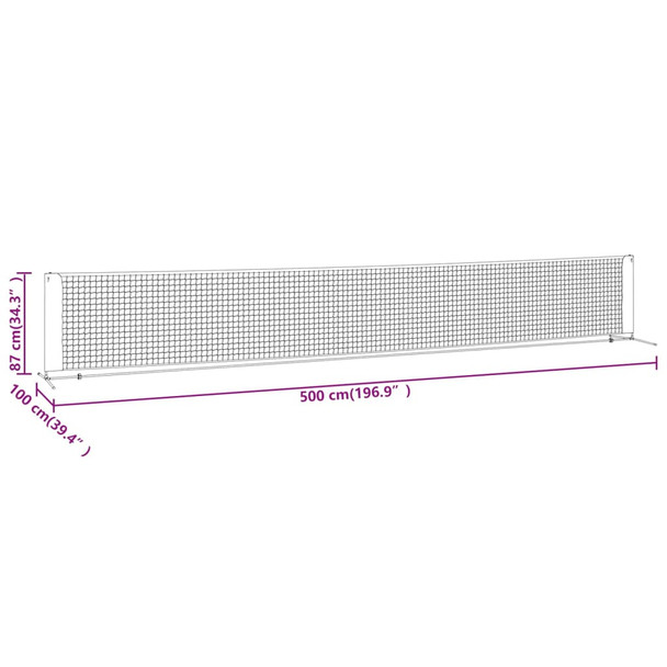 Teniska mreža crno-crvena 500x100x87 cm od poliestera 93758