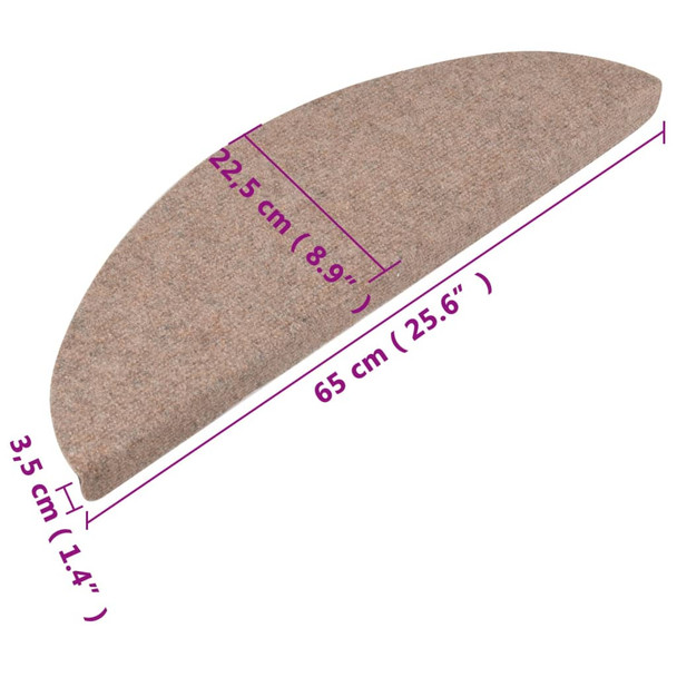 Samoljepljivi otirači za stepenice 10 kom bež 65x22,5x3,5 cm 355251