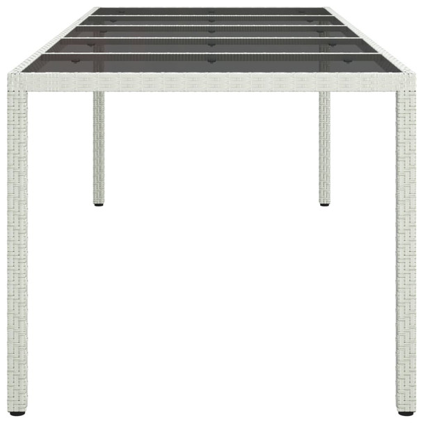 Vrtni stol bijeli 250x100x75 cm od poliratana i kaljenog stakla 362556