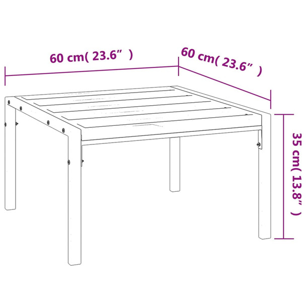 Vrtni stolić za kavu crni 60 x 60 x 35 cm čelični 362726