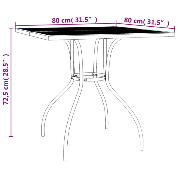 Vrtni stol antracit 80 x 80 x 72,5 cm od čelične mreže 362731