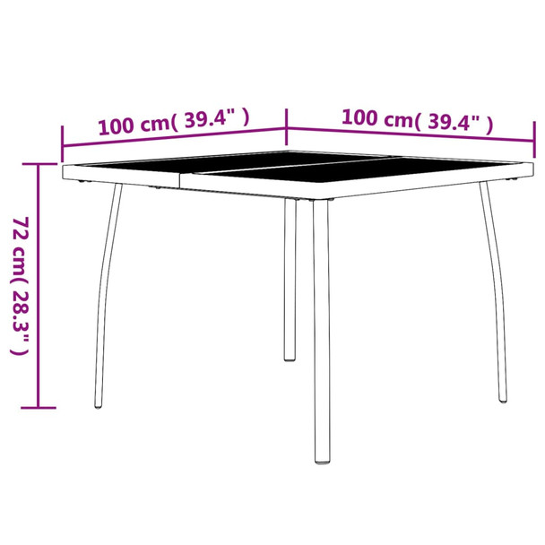 Vrtni stol antracit 100x100x7 cm od čelične mreže 362732