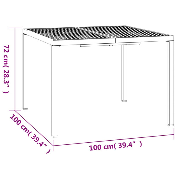 Vrtni stol antracit 100x100x72 cm čelični 362744