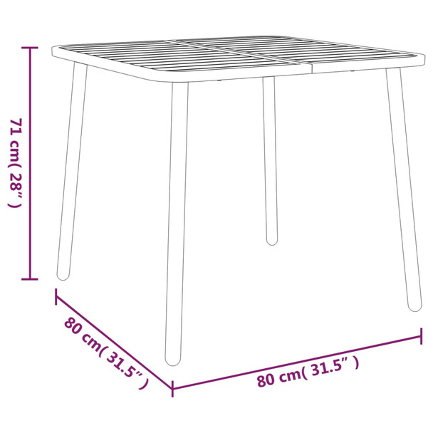 Vrtni stol antracit 80 x 80 x 71 cm čelični 362737