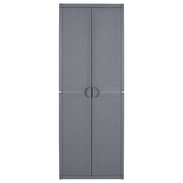 Vrtni ormarić za pohranu sivi 65 x 45 x 172 cm PP ratan 364063