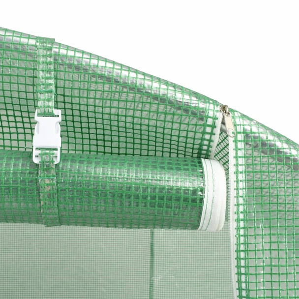 Staklenik s čeličnim okvirom zeleni 8 m² 4 x 2 x 2 m 364081