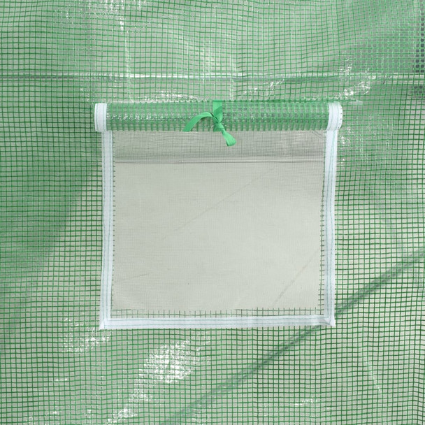 Staklenik s čeličnim okvirom zeleni 12 m² 6 x 2 x 2,85 m 364089