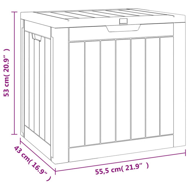 Vrtna kutija za pohranu crna 55,5 x 43 x 53 cm polipropilen 364164