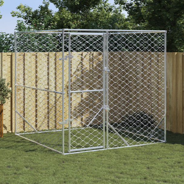 Vanjski kavez za pse srebrni 2 x 2 x 2 m od pocinčanog čelika 153674