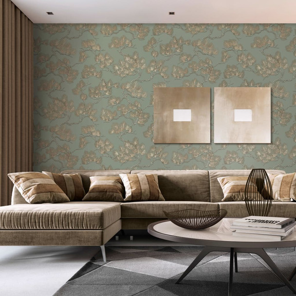 DUTCH WALLCOVERINGS zidna tapeta s uzorkom bora zelena 437397