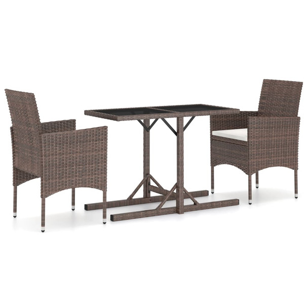 3-dijelni vrtni blagovaonski set smeđi 3072448