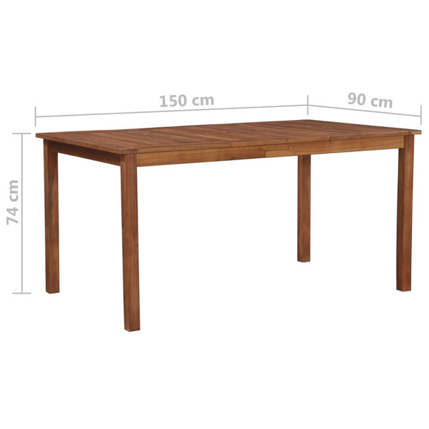 Vrtni stol od masivnog bagremovog drva 150 x 90 x 74 cm 44105