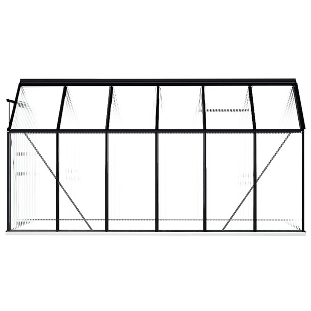 Staklenik s okvirom antracit 7,03 m² aluminijski 48218