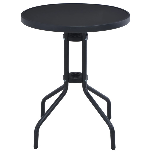 Vrtni stol crni 60 cm od čelika i stakla 47252