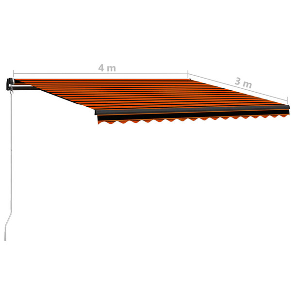 Tenda na ručno uvlačenje 400 x 300 cm narančasto-smeđa 3055193