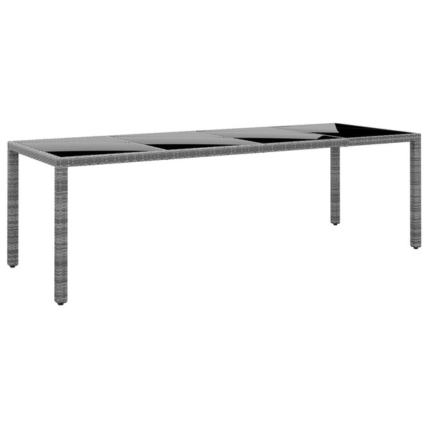 Vrtni stol 250x100x75 cm od kaljenog stakla i poliratana sivi 310593