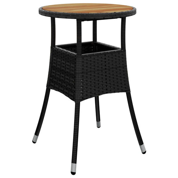 Vrtni stol Ø 60 x 75 cm od bagremovog drva i poliratana crni 310602