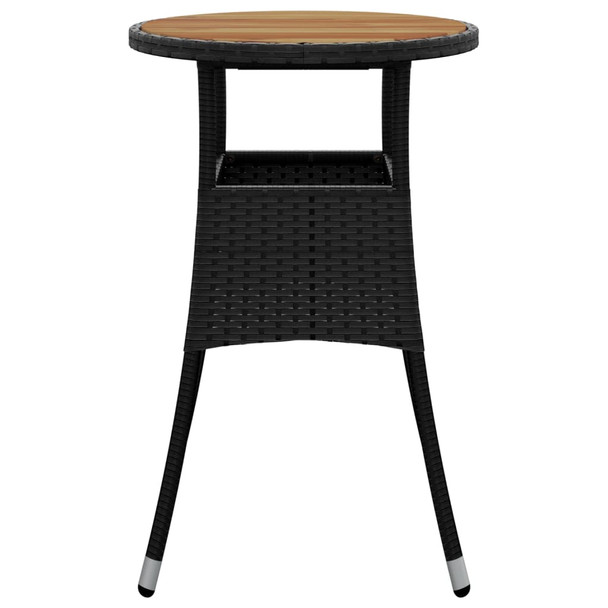 Vrtni stol Ø 60 x 75 cm od bagremovog drva i poliratana crni 310602