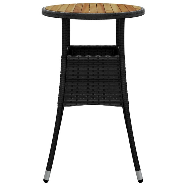 Vrtni stol Ø 60 x 75 cm od bagremovog drva i poliratana crni 310602