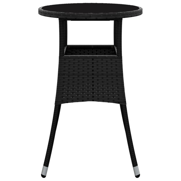 Vrtni stol Ø 60 x 75 cm od kaljenog stakla i poliratana crni 310598
