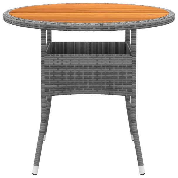 Vrtni stol Ø 80 x 75 cm od bagremovog drva i poliratana sivi 310609