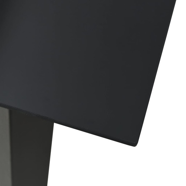 Vrtni blagovaonski stol crni 80 x 80 x 74 cm od čelika i stakla 312161