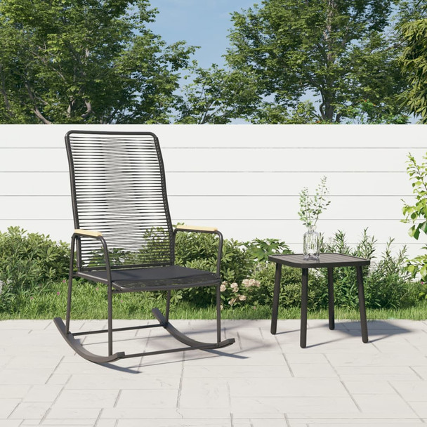 Vrtna stolica za ljuljanje crna 59 x 79,5 x 104 cm PVC ratan 312175