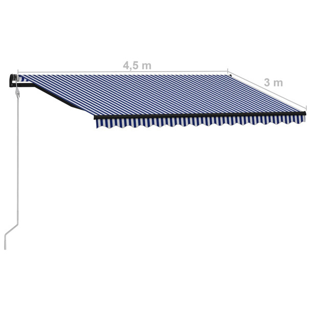 Tenda na automatsko uvlačenje 450 x 300 cm plavo-bijela 3055266