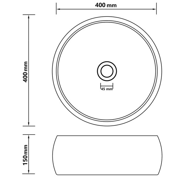 Luksuzni okrugli umivaonik mat tamnoplavi 40 x 15 cm keramički 147001