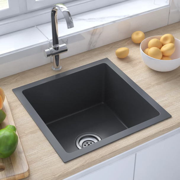 Ručno rađeni kuhinjski sudoper crni od nehrđajućeg čelika 51501