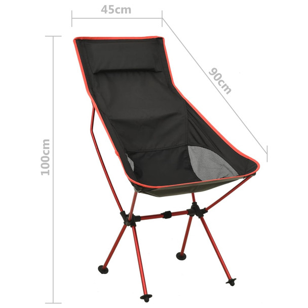 Sklopiva stolica za kampiranje od PVC-a i aluminija crna 310542