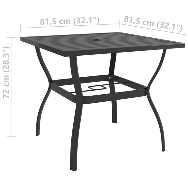 Vrtni stol antracit 81,5 x 81,5 x 72 cm čelični 312168