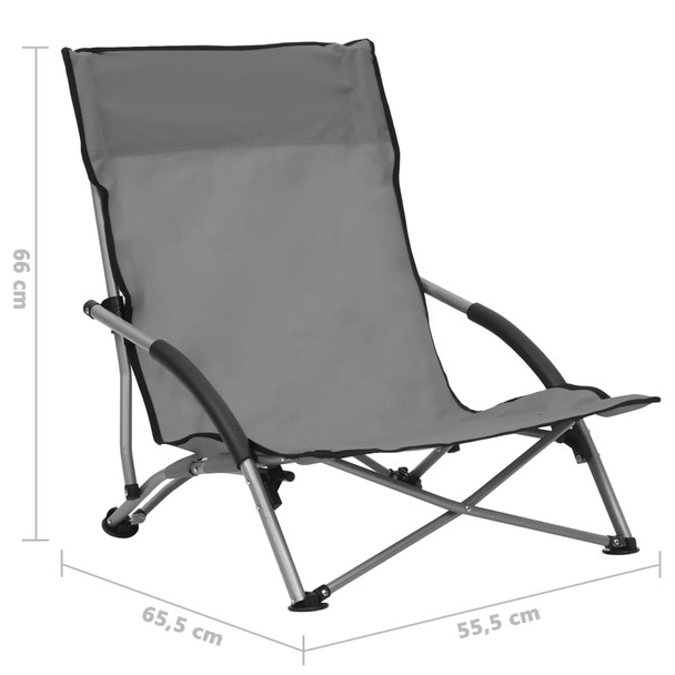 Sklopive stolice za plažu od tkanine 2 kom sive 312491