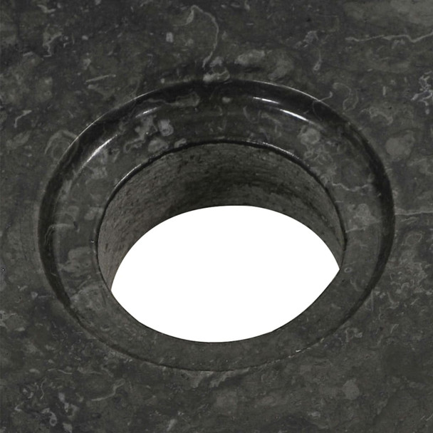 Kupaonski ormarić od tikovine s crnim mramornim umivaonicima 3058168