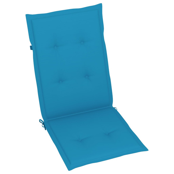 Vrtne stolice s plavim jastucima 4 kom od masivne tikovine 3065534