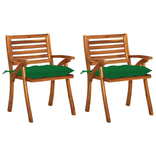 Vrtne blagovaonske stolice s jastucima 2 kom od bagremovog drva 3060840