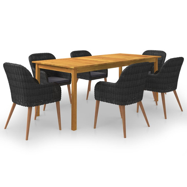 7-dijelni vrtni blagovaonski set crni 3067918