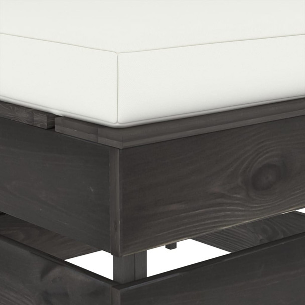 Modularna srednja sofa s jastucima od sivo impregniranog drva 3068122