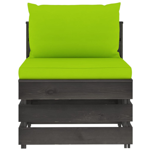 Modularna srednja sofa s jastucima od sivo impregniranog drva 3068131
