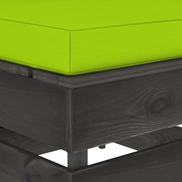 Modularna srednja sofa s jastucima od sivo impregniranog drva 3068131
