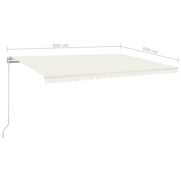 Tenda na ručno uvlačenje 500 x 300 cm krem 3068937