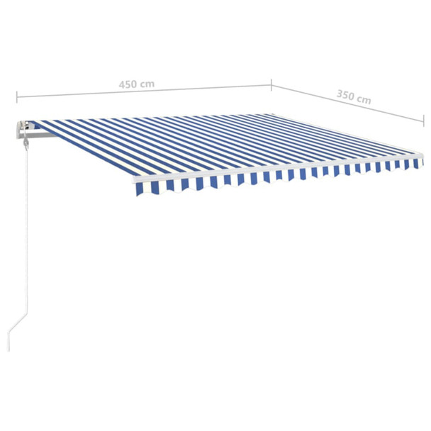 Automatska tenda sa senzorom LED 450 x 350 cm plavo-bijela 3069011