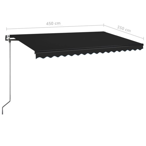 Automatska tenda sa senzorom za vjetar LED 450x350 cm antracit 3069214